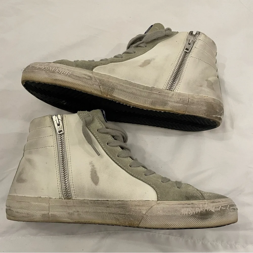 Golden Goose High Top Slide in Leather with Suede Details size 41, US Women's 11